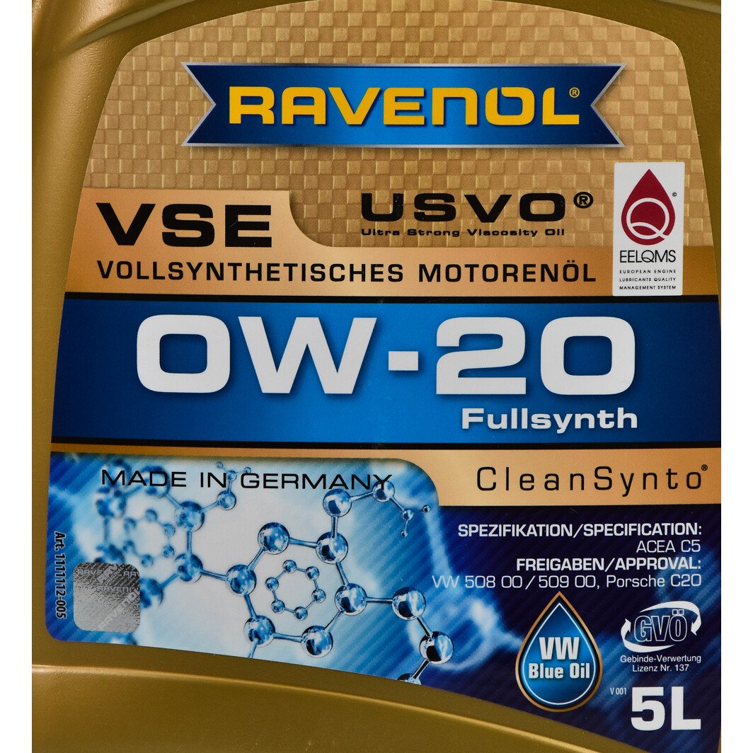 Моторна олива Ravenol VSE 0W-20 5 л на Acura Legend