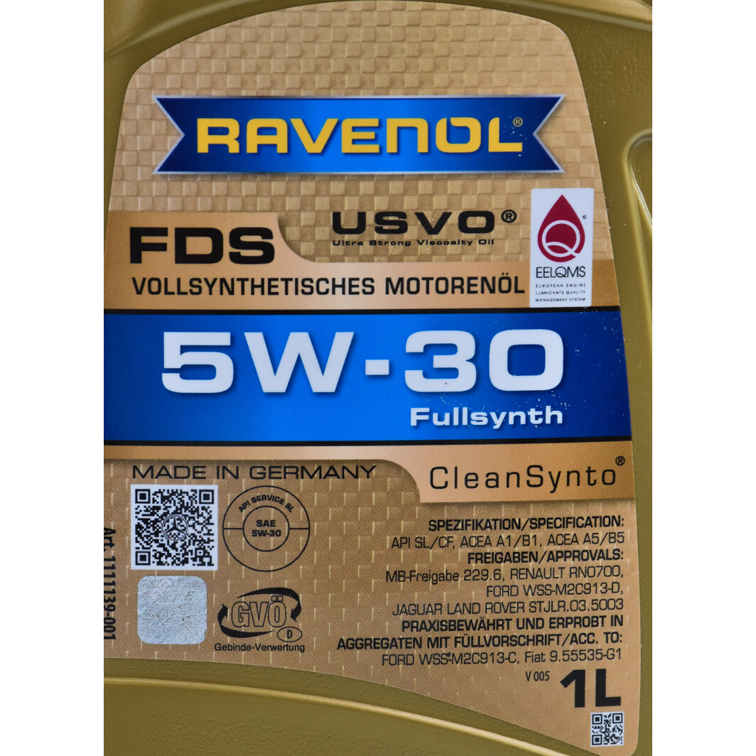 Моторна олива Ravenol FDS 5W-30 1 л на Toyota RAV4