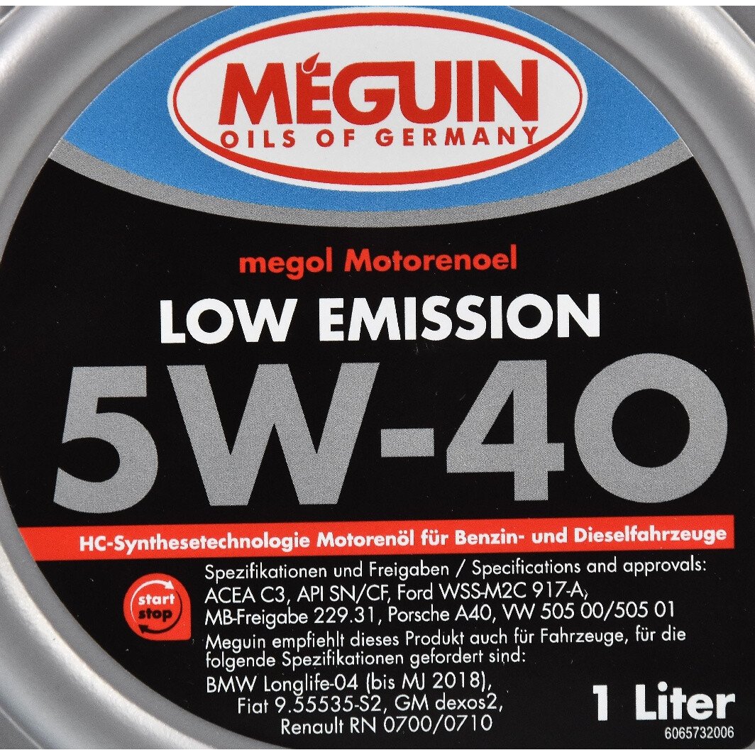 Моторна олива Meguin Low Emission 5W-40 1 л на Mazda MPV