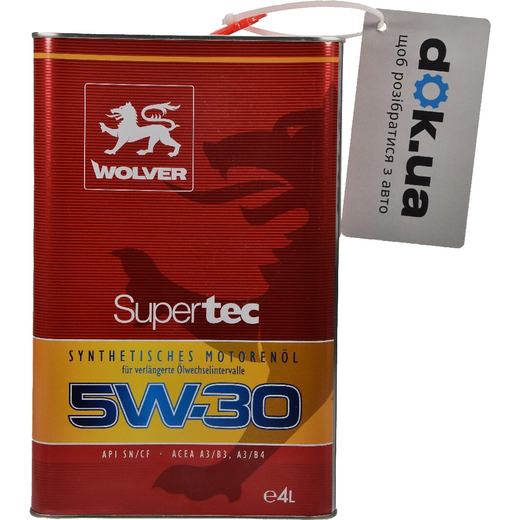 Моторное масло Wolver SuperTec 5W-30 4 л на Fiat Talento