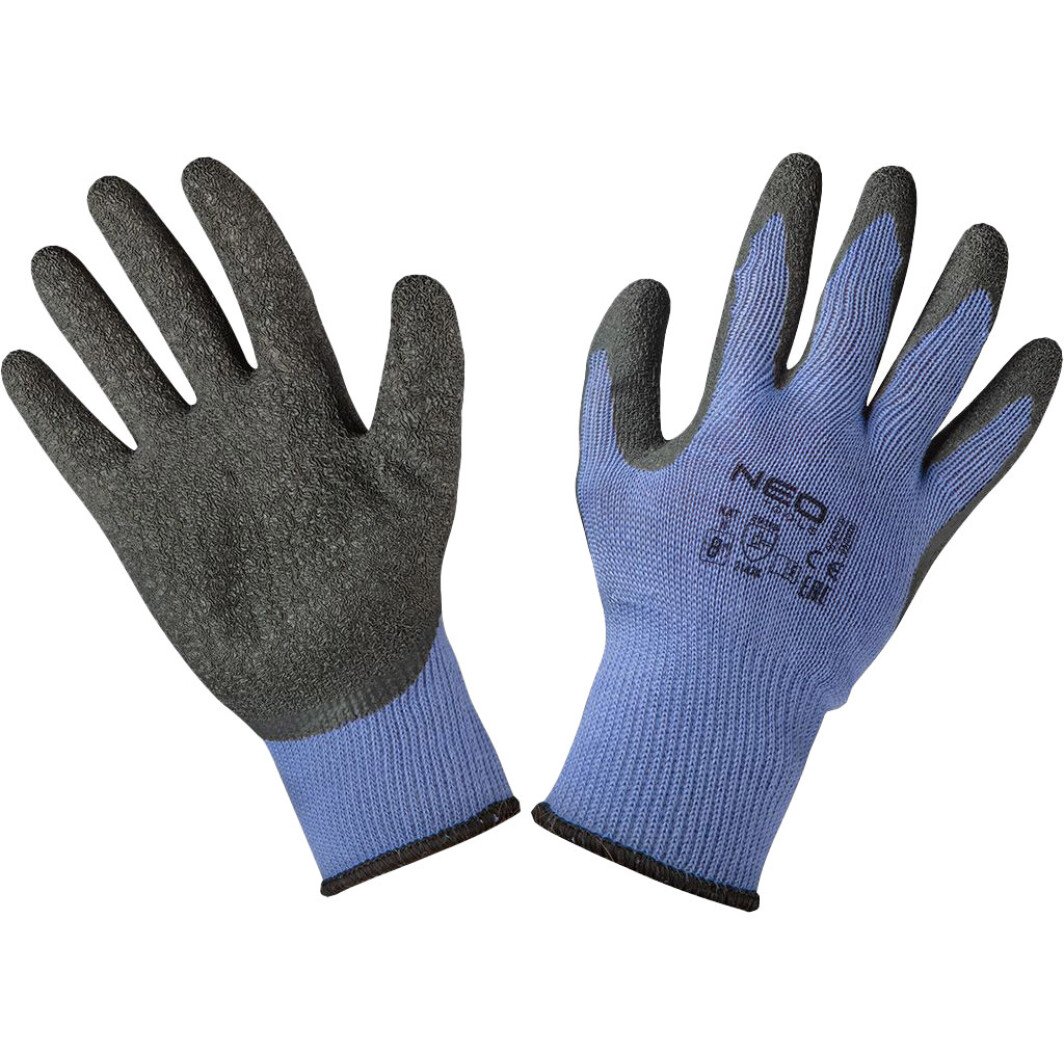 Перчатки рабочие Neo Tools хб с полиэстеровым покрытием синие M (8