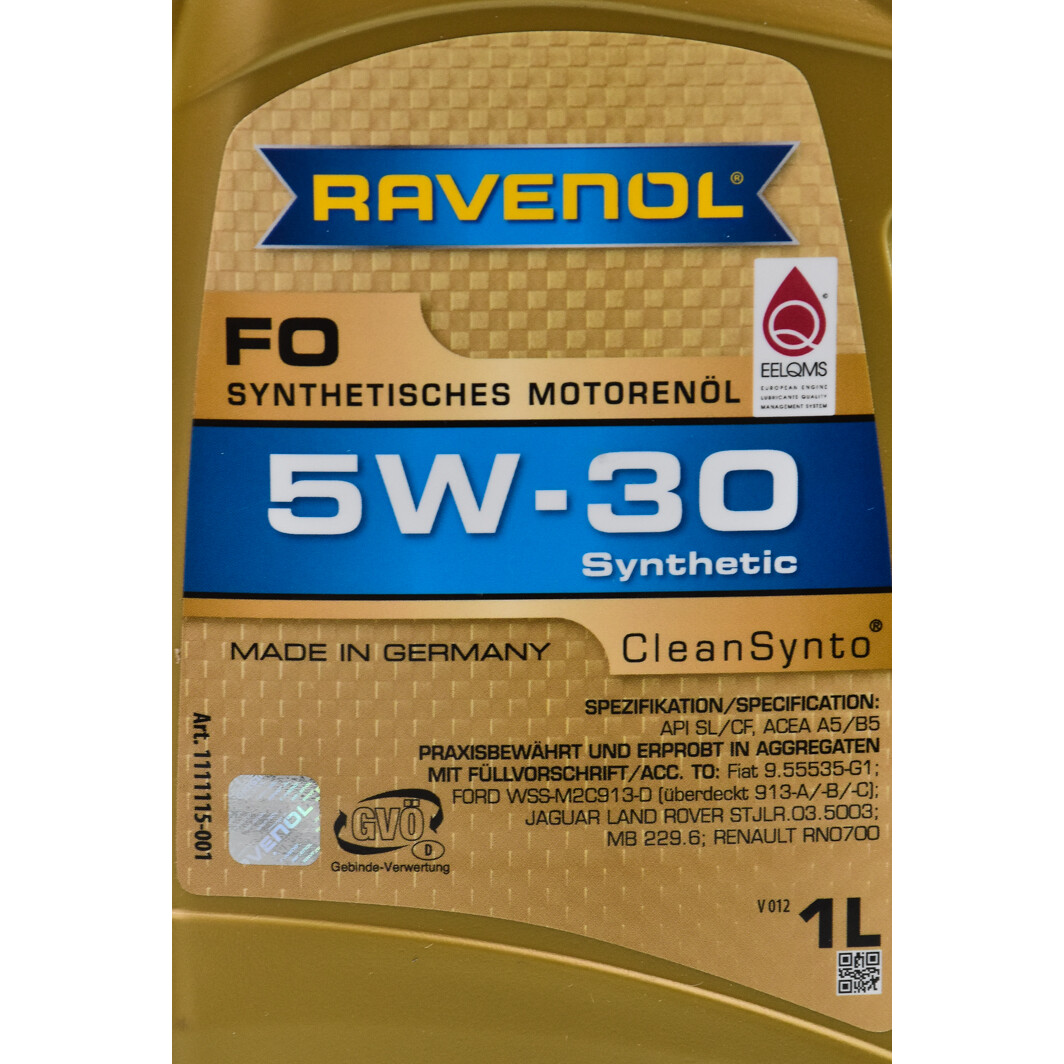 Моторна олива Ravenol FO 5W-30 1 л на Opel Vivaro