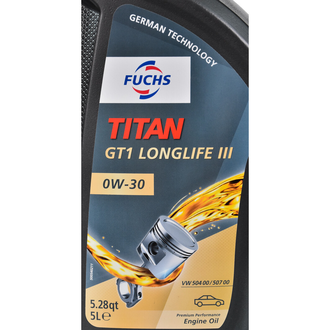 Моторное масло Fuchs Titan GT1 Longlife III 0W-30 5 л на Toyota Auris