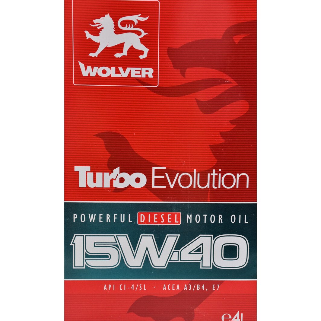 Моторна олива Wolver Turbo Evolution 15W-40 4 л на Kia Retona