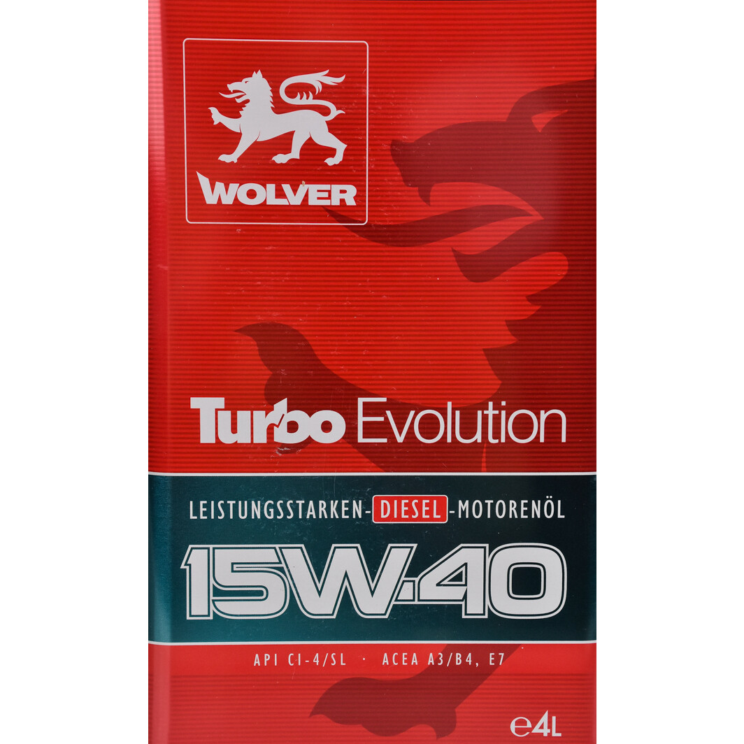 Моторна олива Wolver Turbo Evolution 15W-40 4 л на Kia Retona