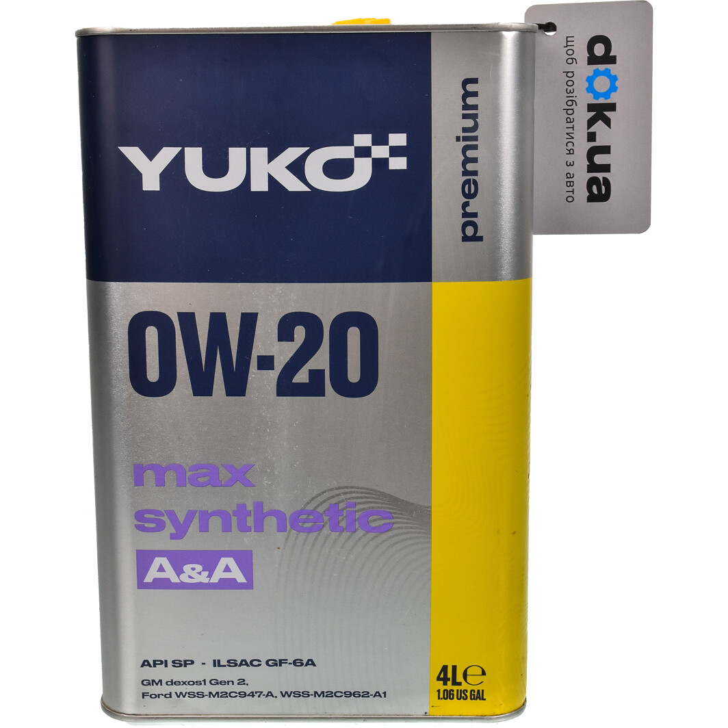 Моторное масло Yuko Max Synthetic 0W-20 4 л на Suzuki Ignis