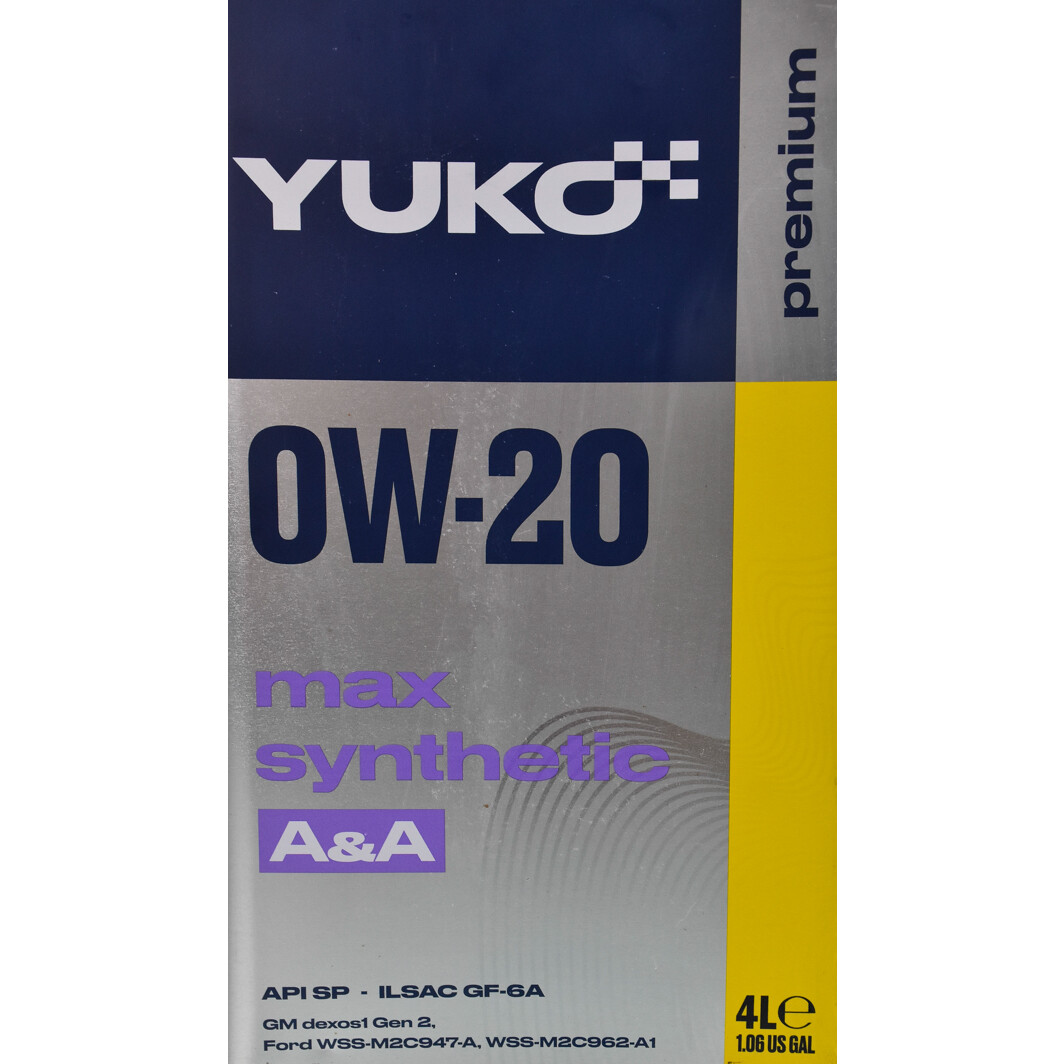 Моторна олива Yuko Max Synthetic 0W-20 4 л на Citroen Jumpy