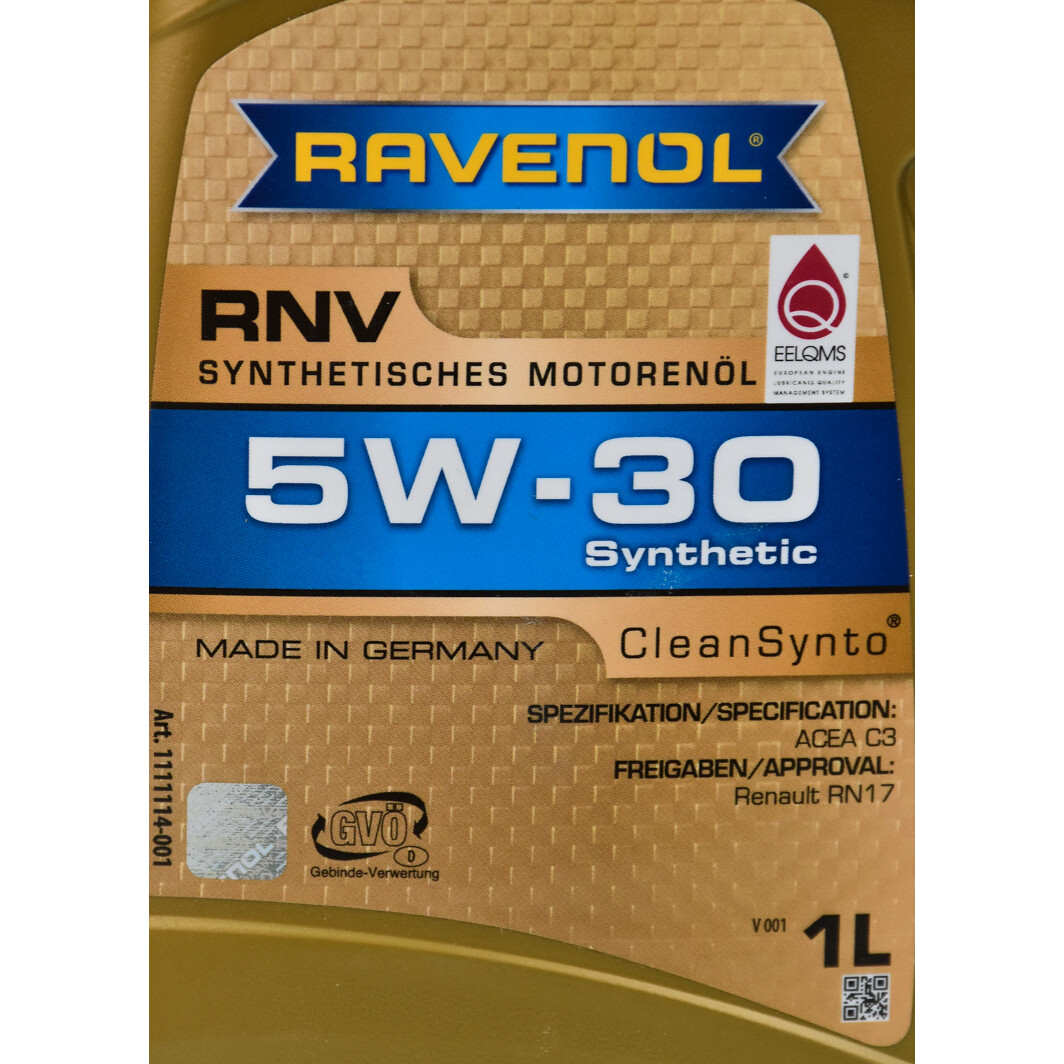 Моторна олива Ravenol RNV 5W-30 1 л на Dacia Duster