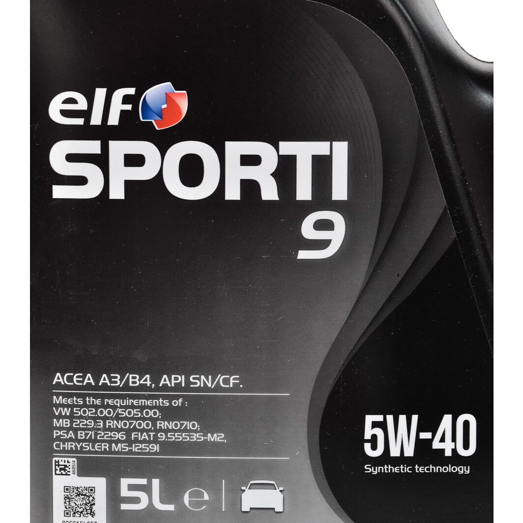 Моторна олива Elf Sporti 9 5W-40 5 л на Toyota Alphard