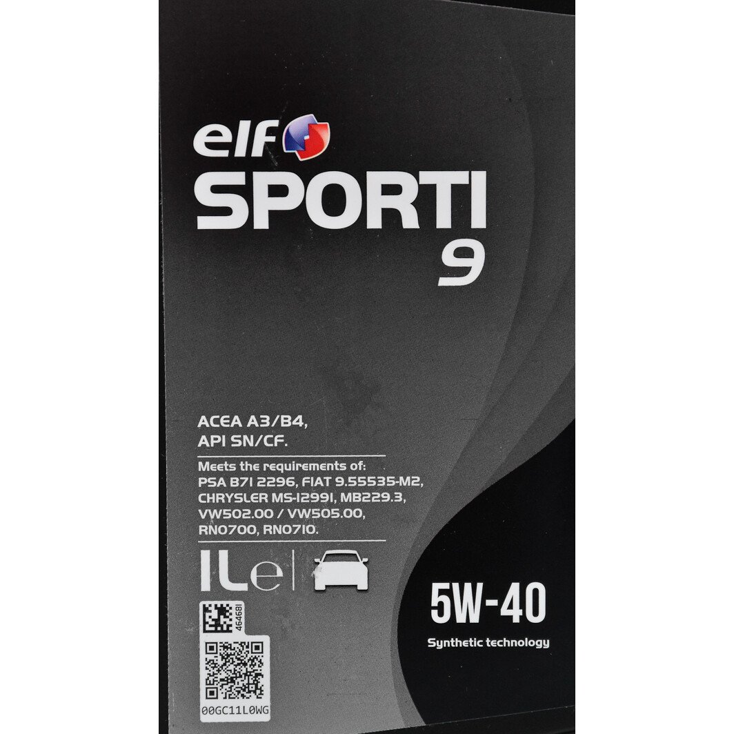 Моторное масло Elf Sporti 9 5W-40 1 л на Ford EcoSport