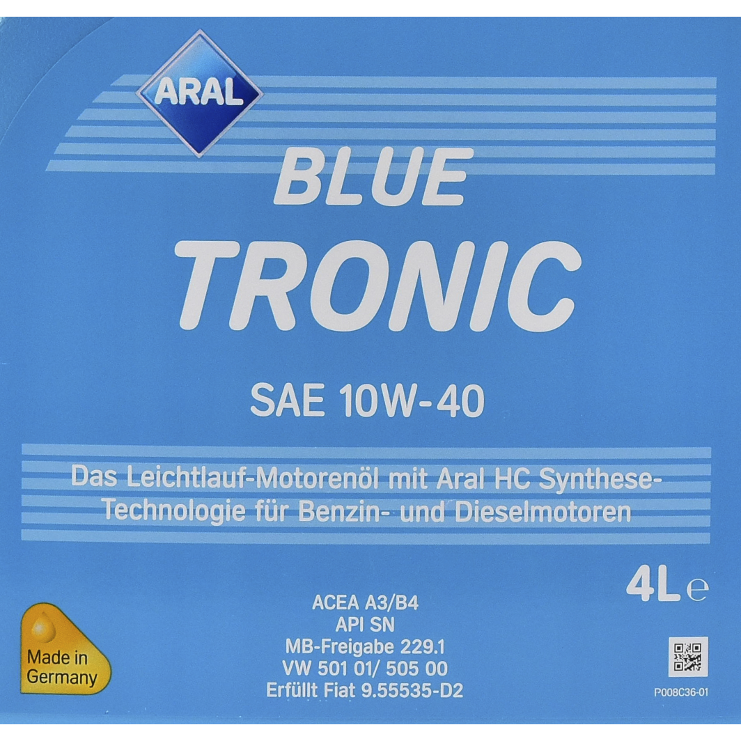 Моторное масло Aral BlueTronic 10W-40 4 л на Toyota RAV4
