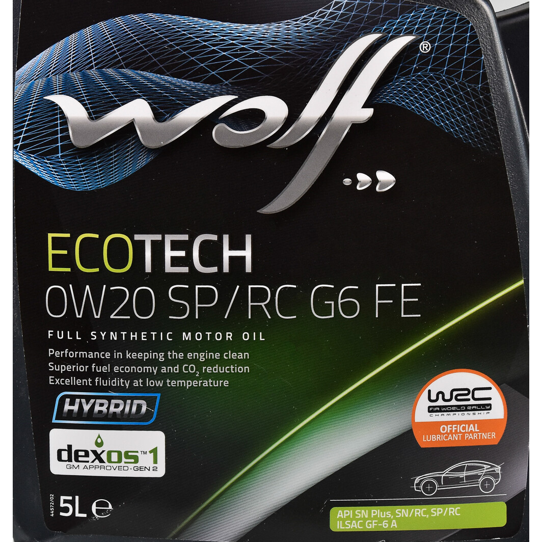 Моторное масло Wolf Ecotech SP/RC G6 FE 0W-20 5 л на Lexus IS