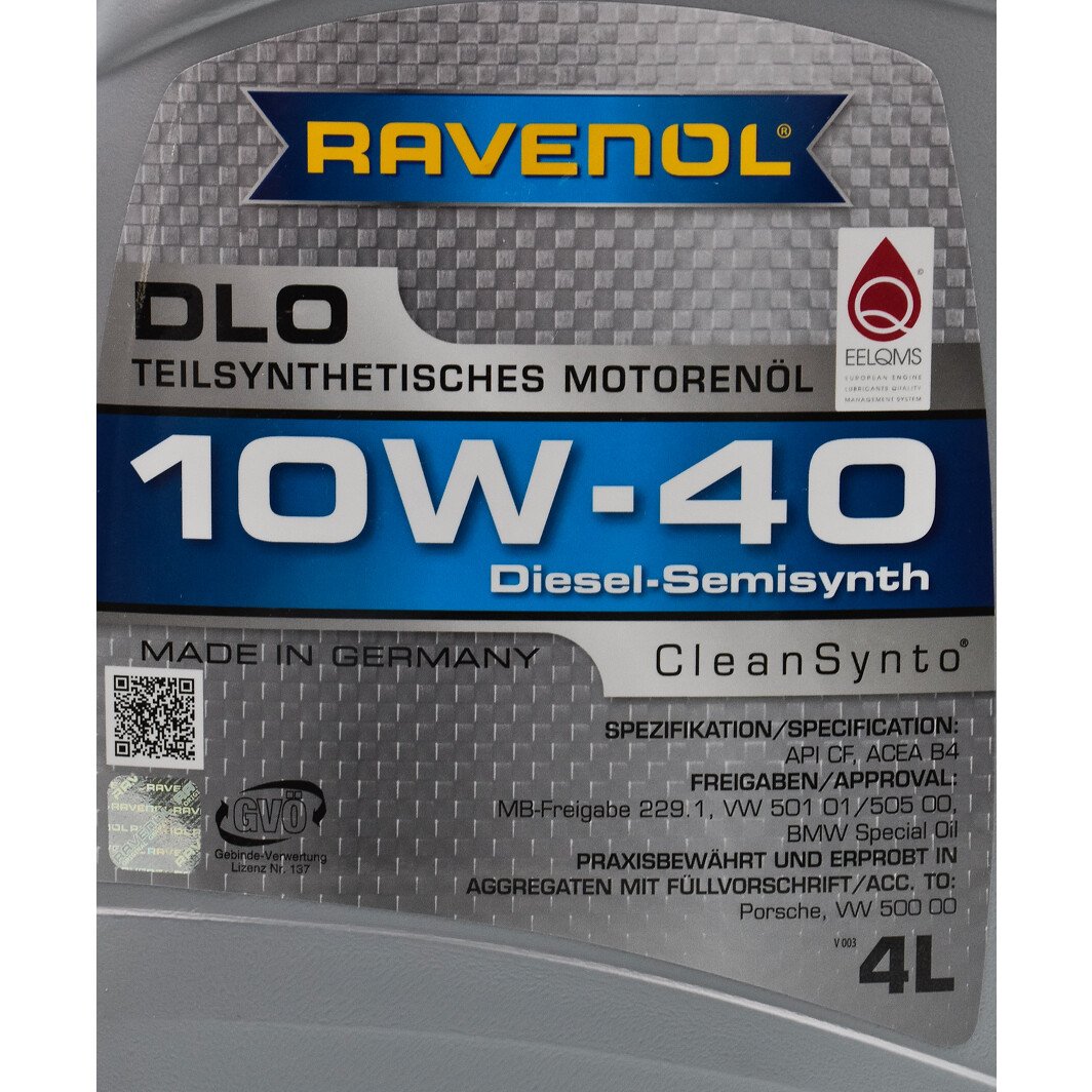 Моторна олива Ravenol DLO 10W-40 4 л на Opel Vivaro