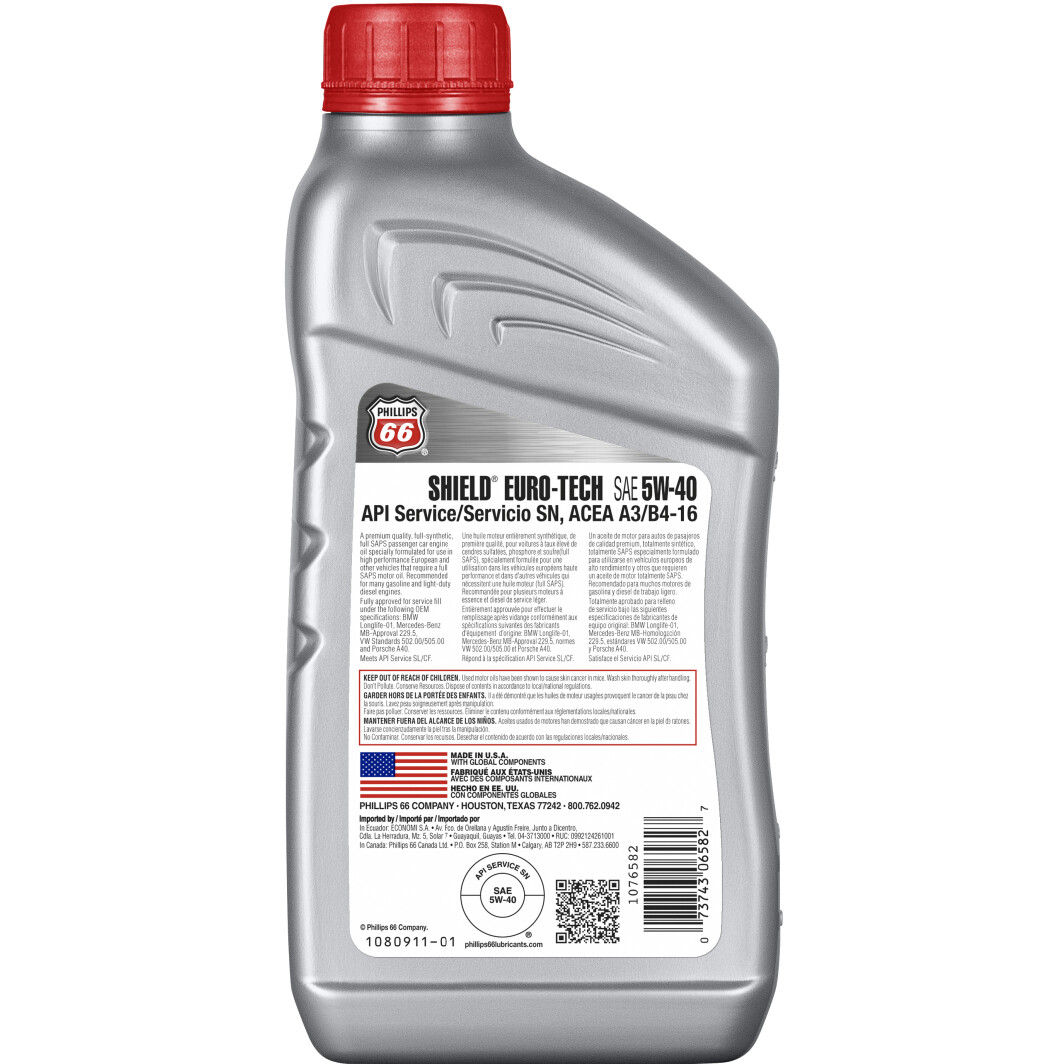 Моторное масло Phillips 66 Shield Euro-Tech 5W-40 на Jeep Grand Cherokee