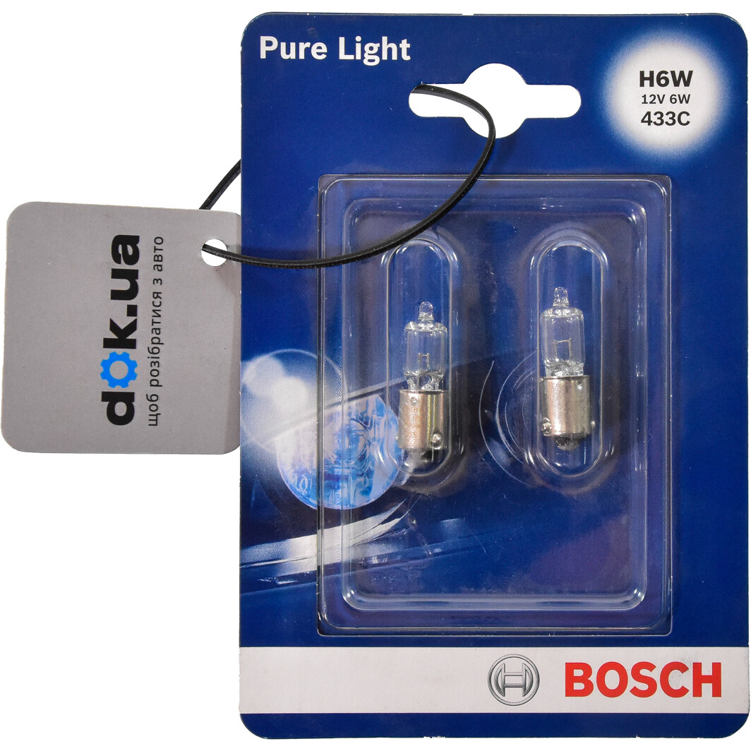 Автолампа Bosch Pure Light H6W BAX9s 6 W 1987301035