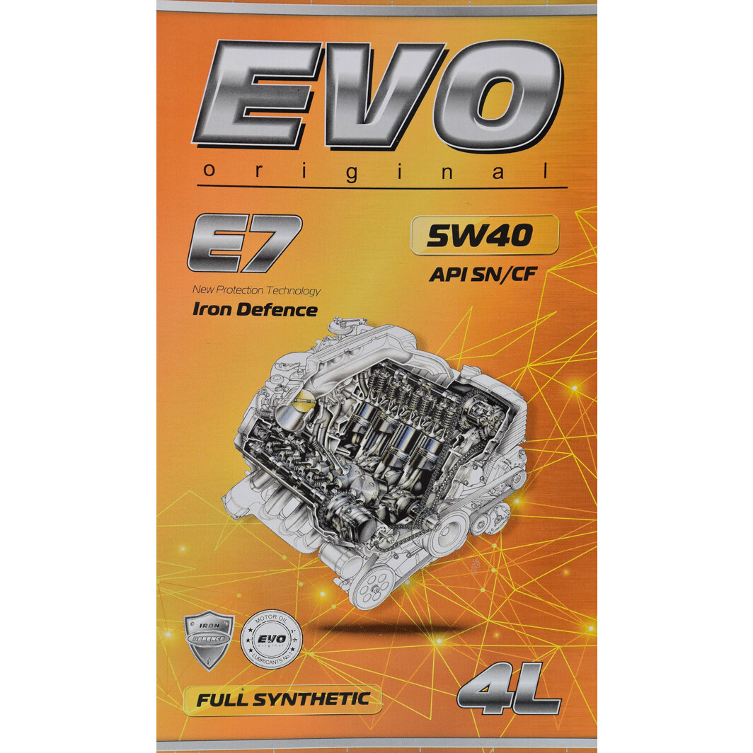 Моторное масло EVO E7 5W-40 4 л на Peugeot 605