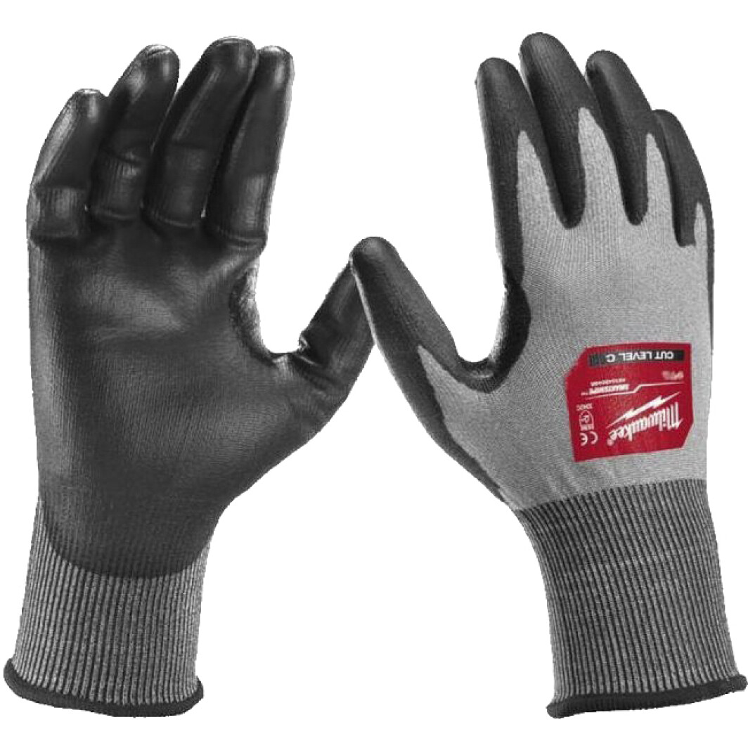 Перчатки рабочие Milwaukee Hi-Dex Cut C синтетические с полиуретановым покрытием серые
