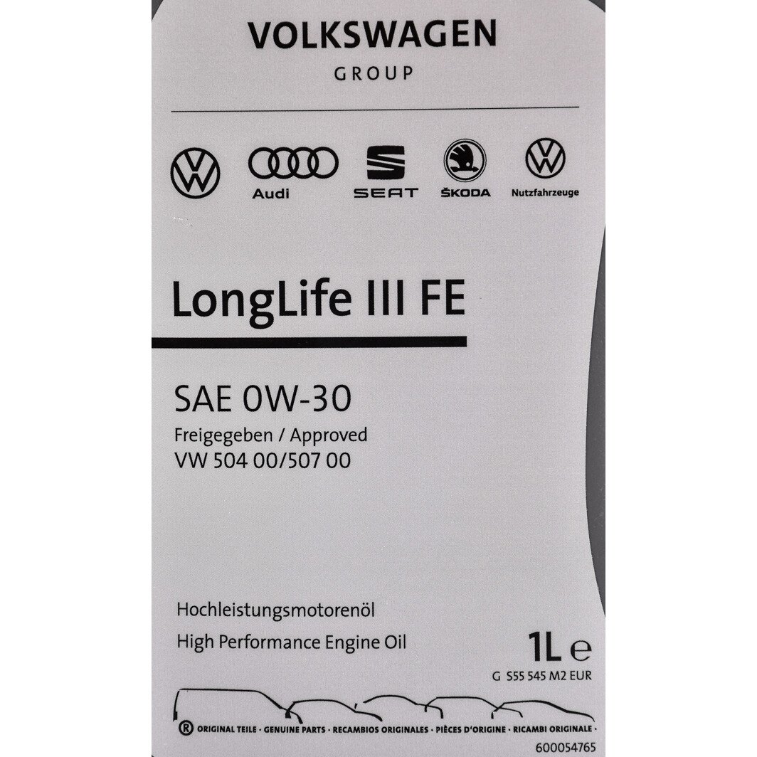Моторна олива VAG LongLife III FE 0W-30 1 л на Porsche 911