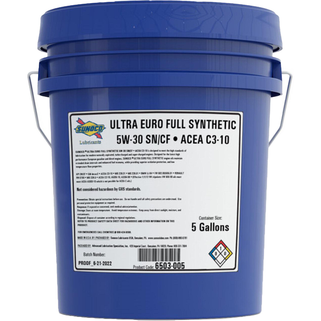 Моторна олива Sunoco Ultra Euro 5W-30 18,93 л на Kia Pregio