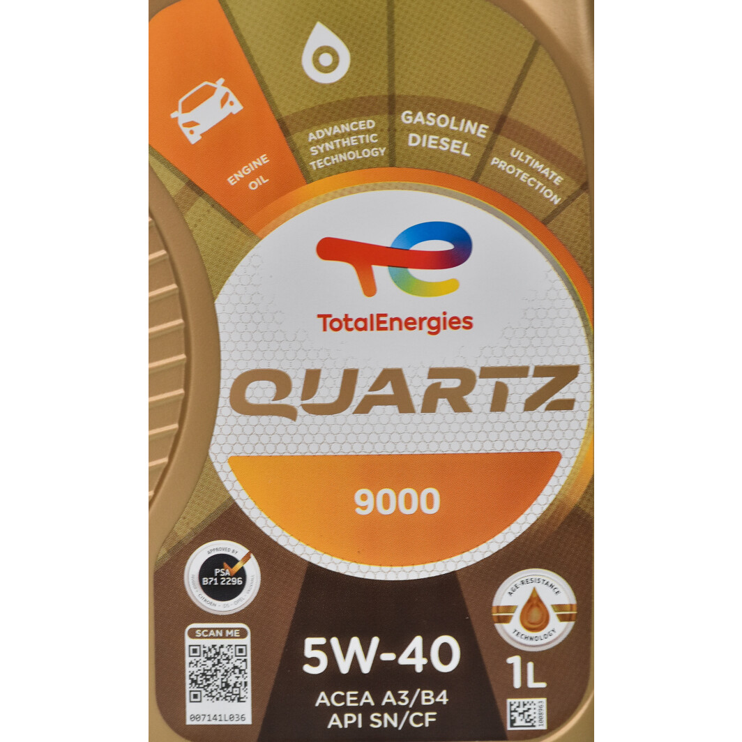 Моторное масло Total Quartz 9000 5W-40 1 л на Iveco Daily VI