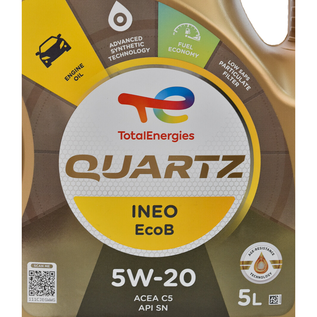 Моторное масло Total Quartz Ineo EcoB 5W-20 5 л на Toyota Hilux