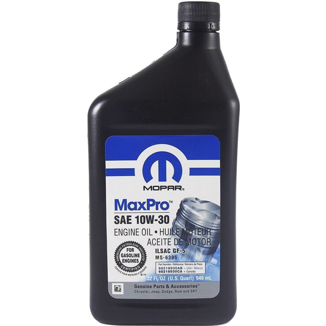 Моторное масло Mopar MaxPro 10W-30 0,95 л на Toyota Land Cruiser