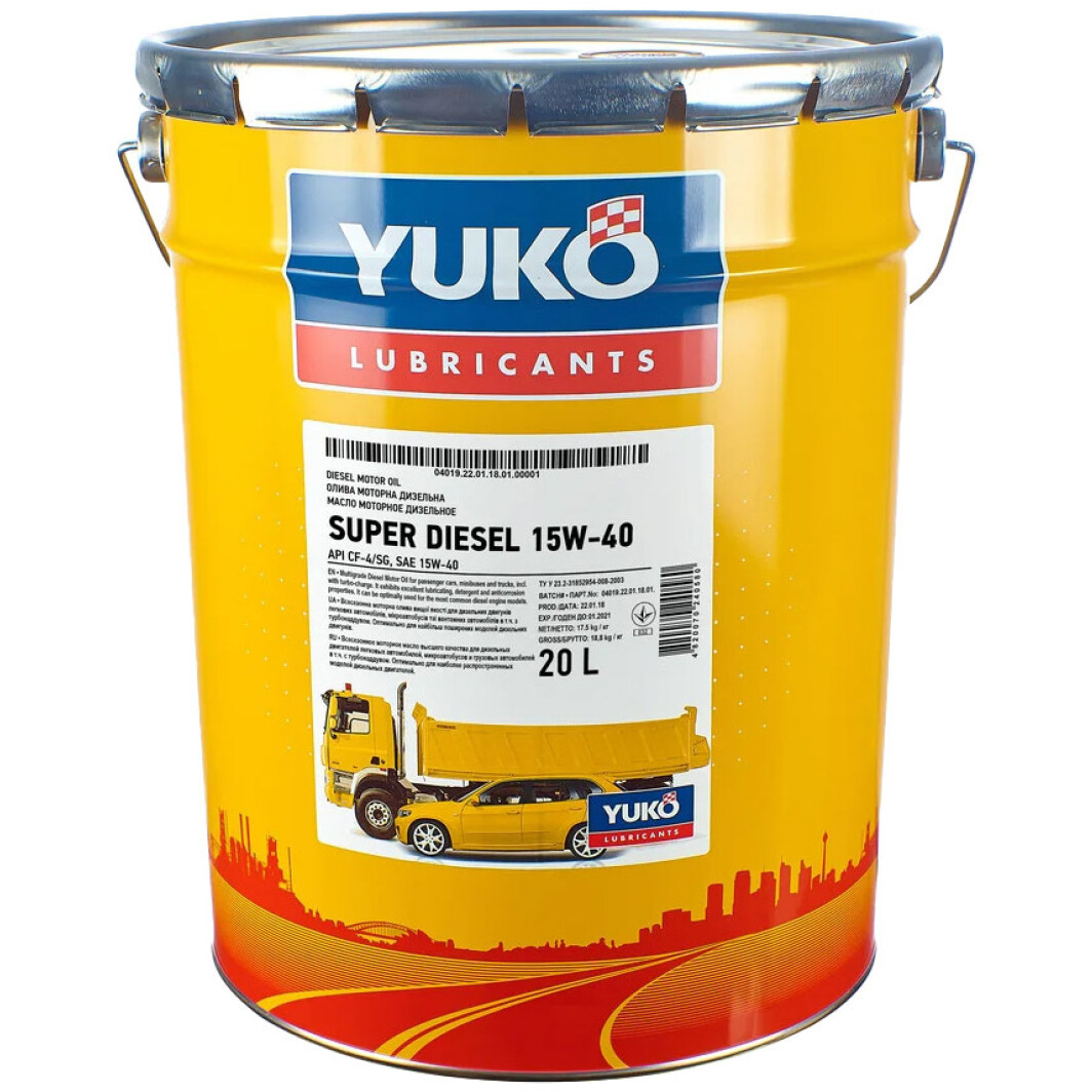 Моторное масло Yuko Super Diesel 15W-40 20 л на Opel GT
