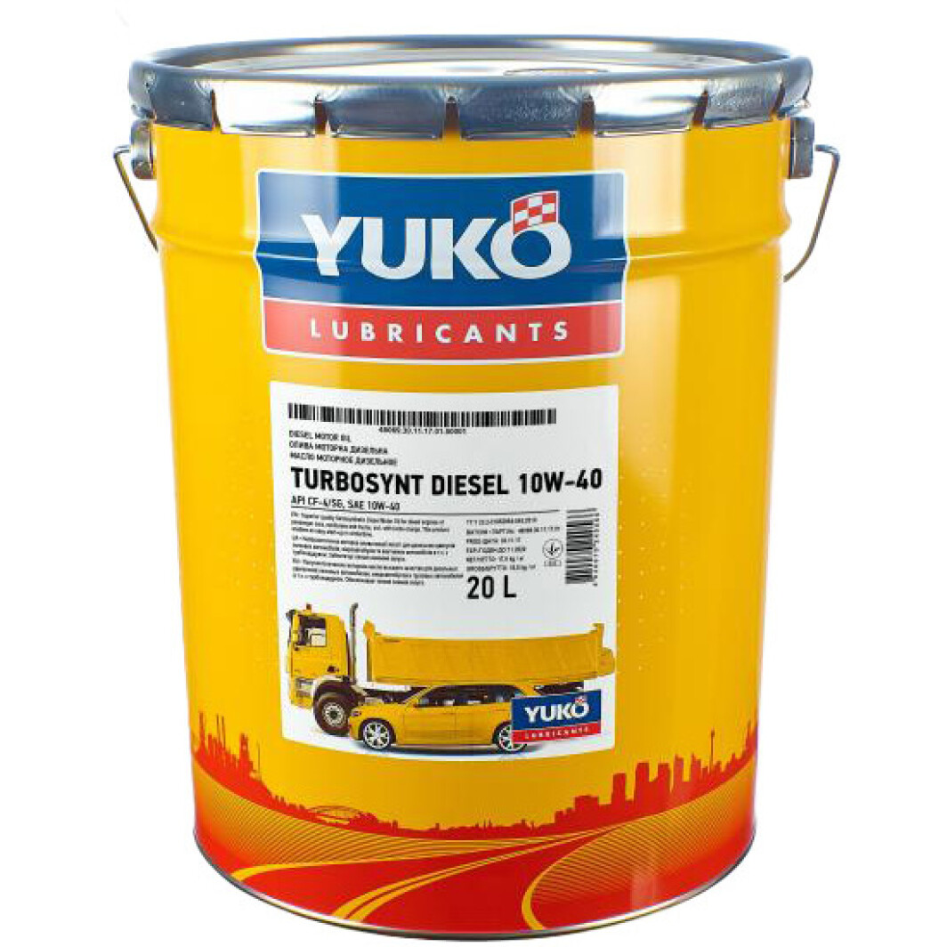 Моторное масло Yuko Turbosynt Diesel 10W-40 20 л на Chevrolet Matiz