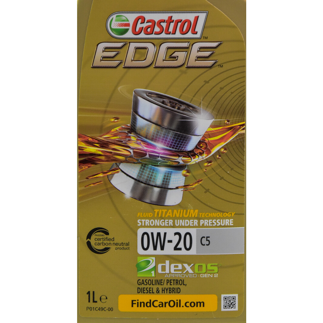 Моторна олива Castrol EDGE C5 0W-20 1 л на Opel GT