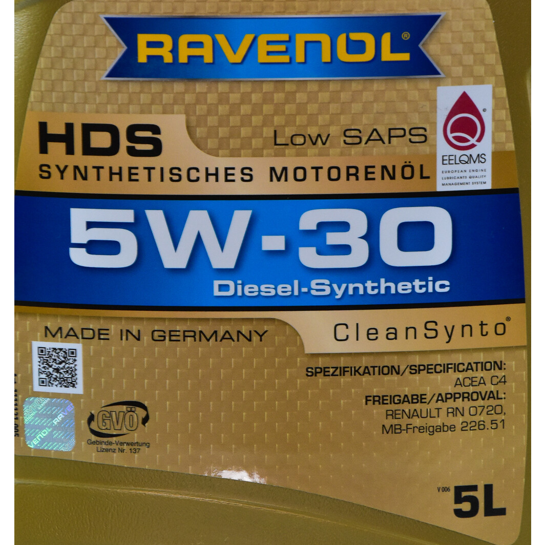 Моторна олива Ravenol HDS Hydrocrack Diesel Specific 5W-30 5 л на Toyota Previa