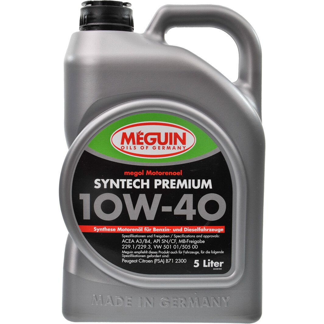 Моторна олива Meguin Syntech Premium 10W-40 5 л на Chevrolet Matiz