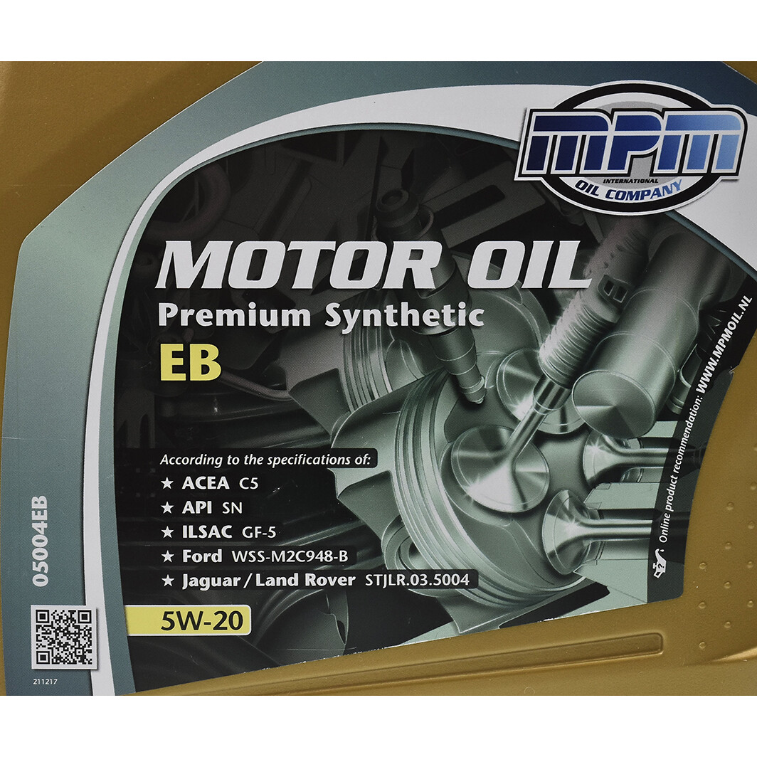 Моторное масло MPM Premium Synthetic EB 5W-20 4 л на Peugeot 5008