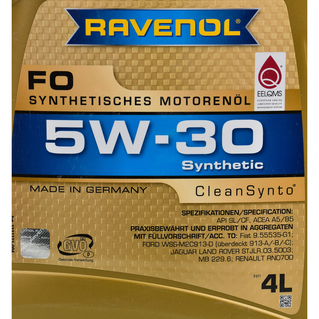 Моторна олива Ravenol FO 5W-30 4 л на Opel Vivaro