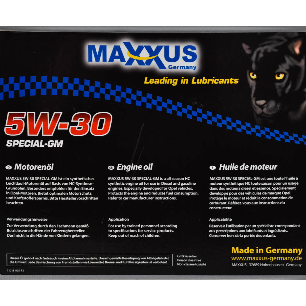 Моторное масло Maxxus Special-GM 5W-30 5 л на Lexus RC