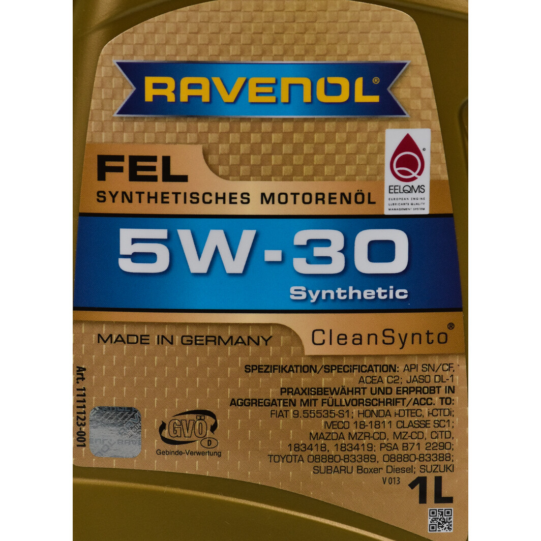 Моторное масло Ravenol FEL 5W-30 1 л на Ford Fusion