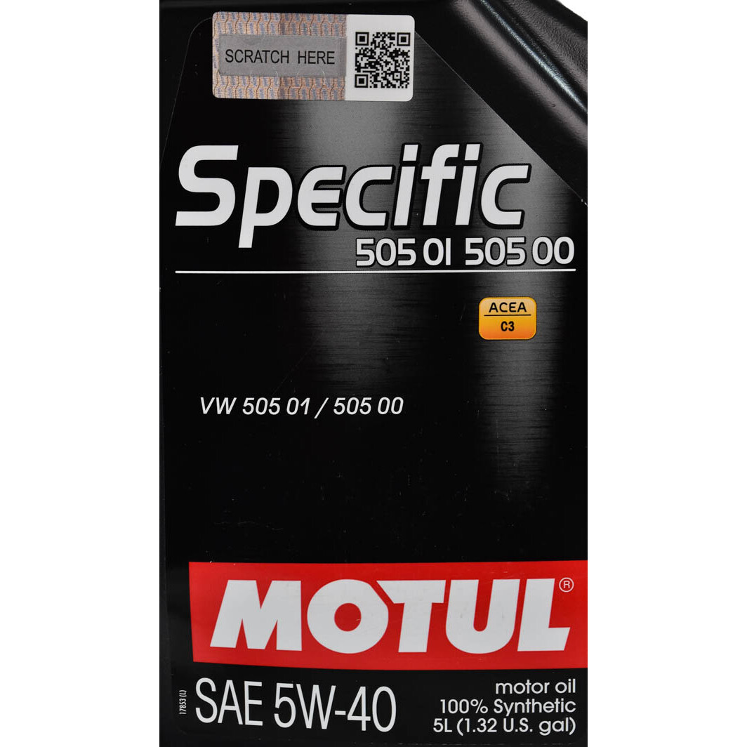 Моторное масло Motul Specific 505 01 505 00 5W-40 5 л на Renault Grand Scenic