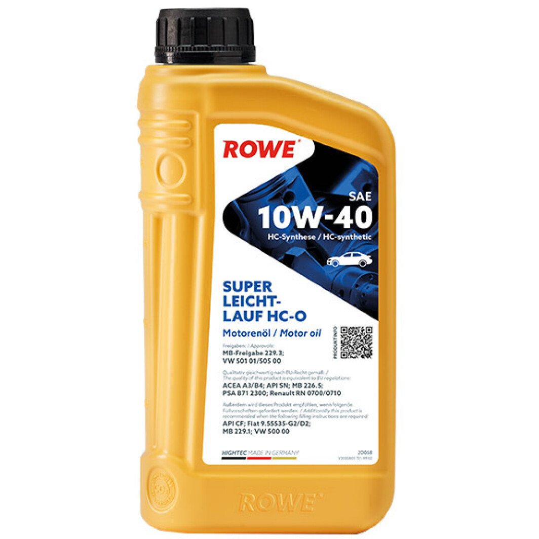 Моторное масло Rowe Super Leicht-Lauf HC-O 10W-40 1 л на Renault Megane