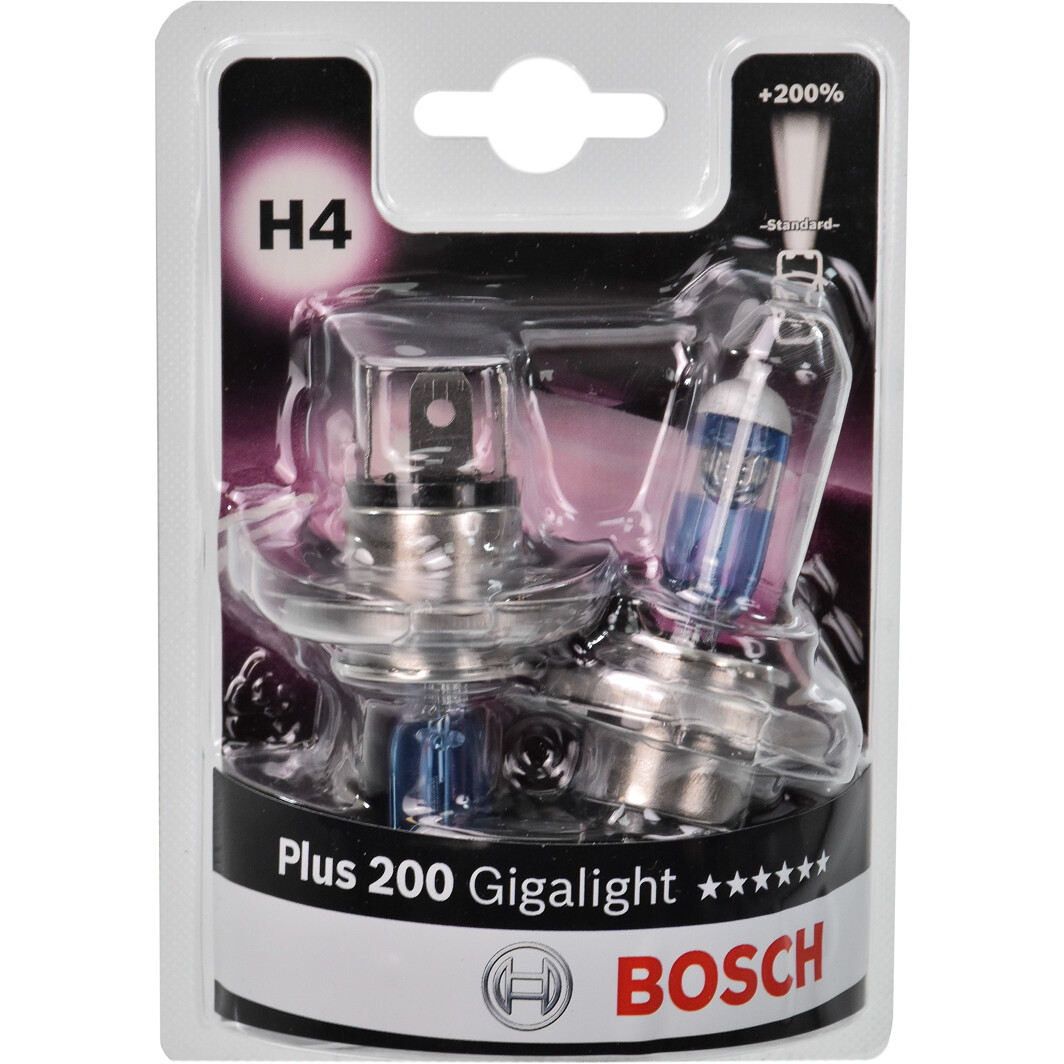 Автолампа Bosch Plus 200 Gigalight H4 P43t 55 W 1987301435
