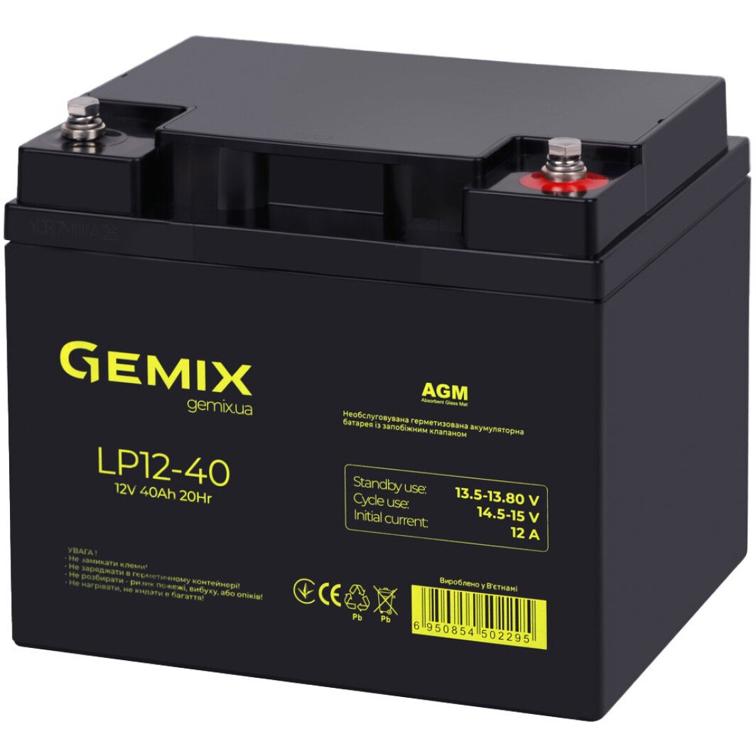 Акумулятор для ДБЖ Gemix LP12-40 12 V 40 Аг