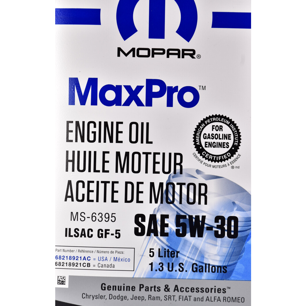 Моторна олива Mopar MaxPro 5W-30 5 л на Mitsubishi Mirage