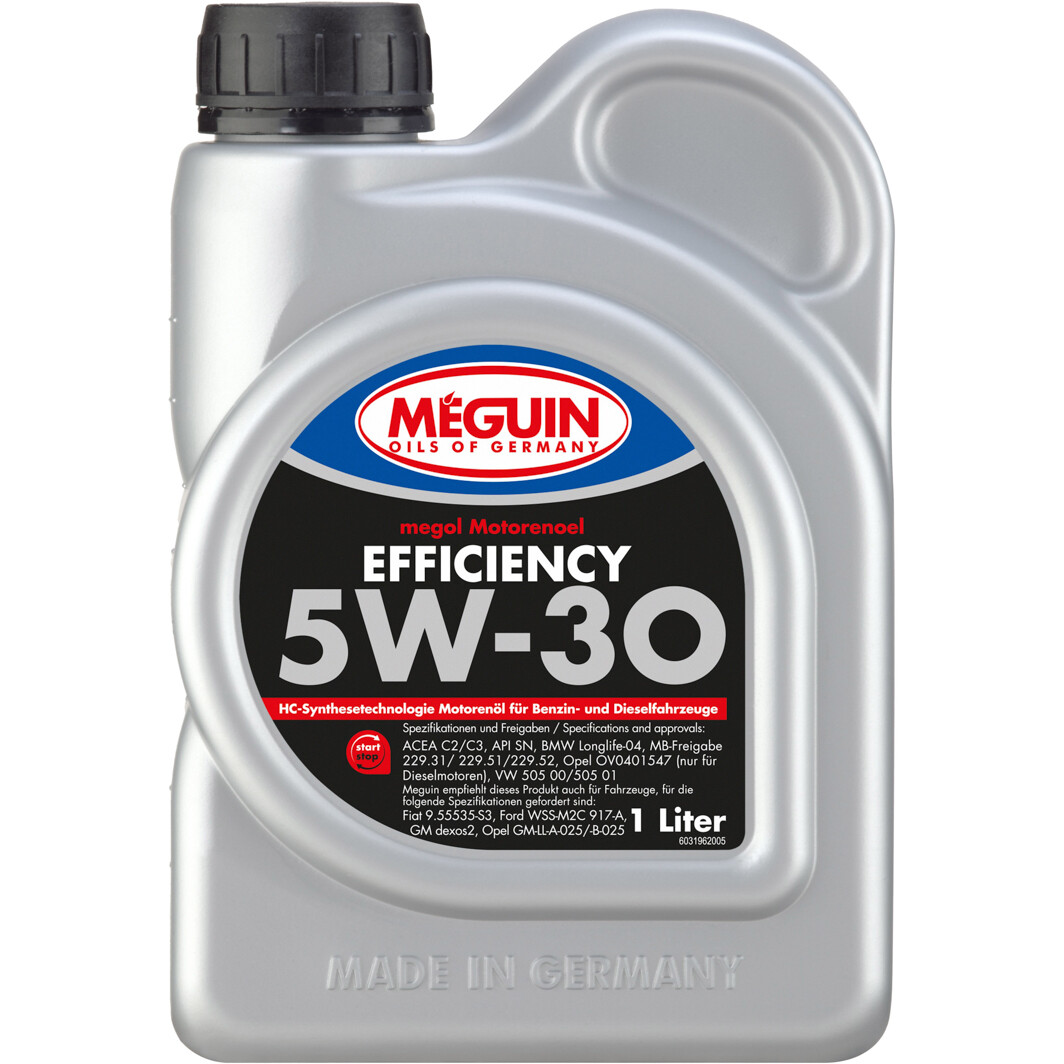 Моторное масло Meguin Efficiency 5W-30 1 л на Hyundai Equus