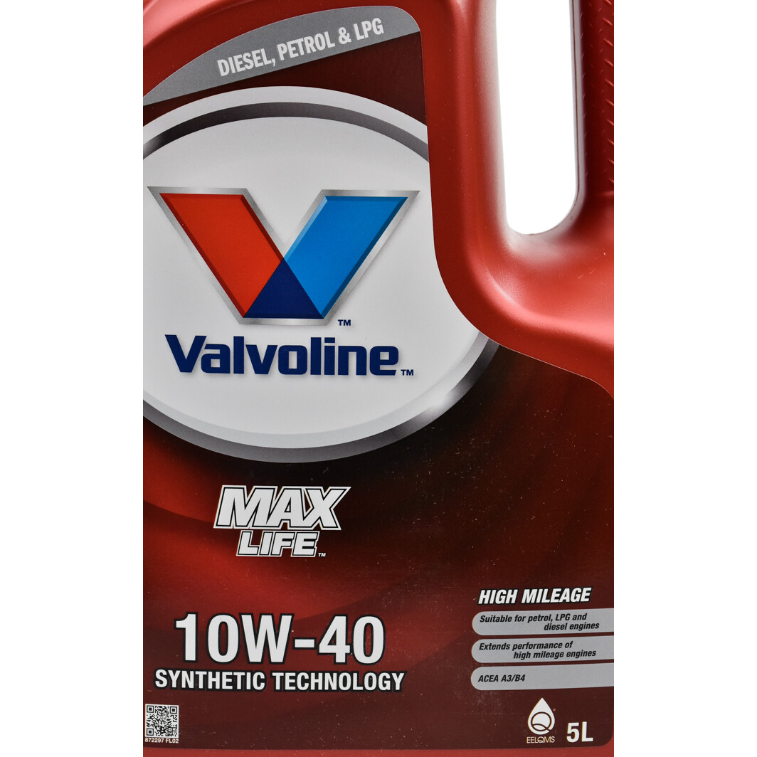 Моторное масло Valvoline MaxLife 10W-40 5 л на Renault Sandero