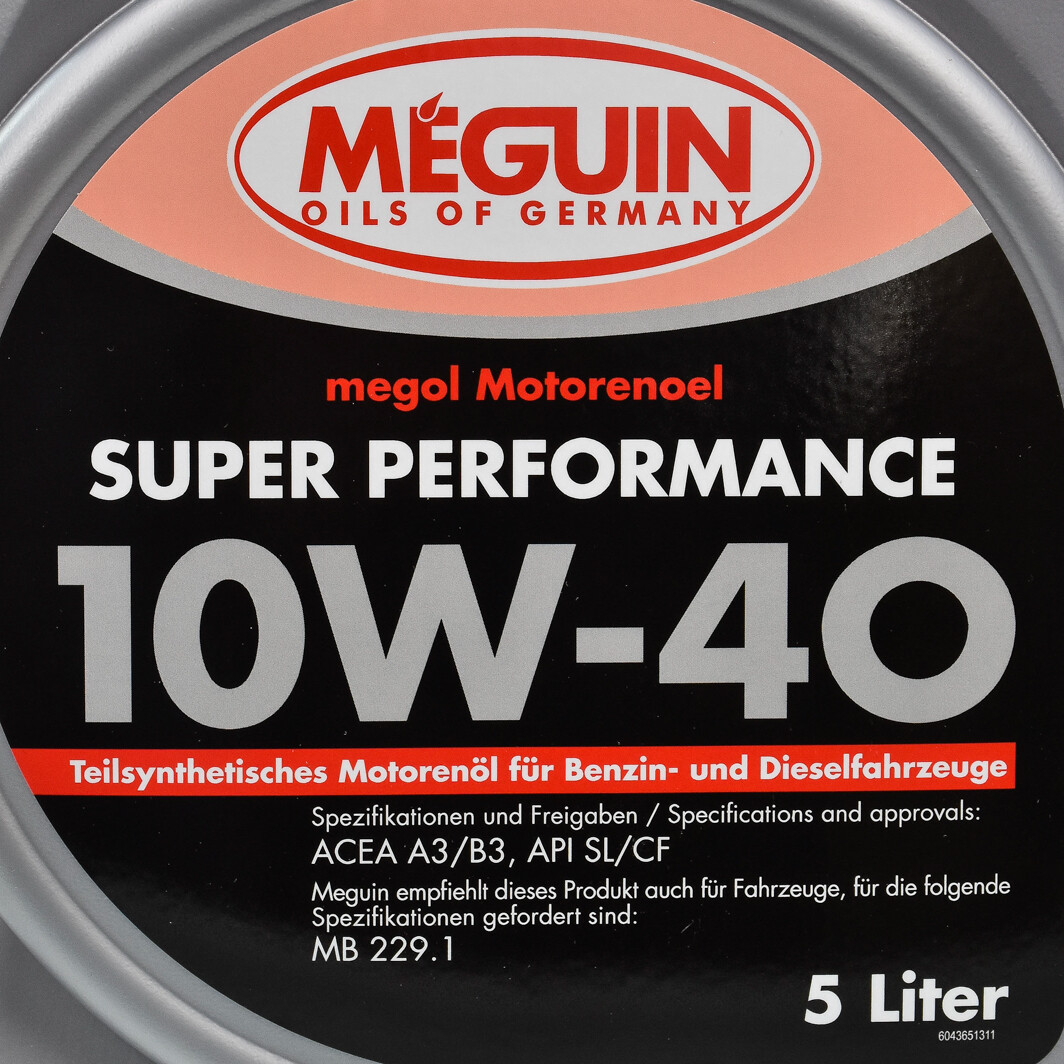 Моторное масло Meguin Super Performance 10W-40 5 л на Nissan Vanette