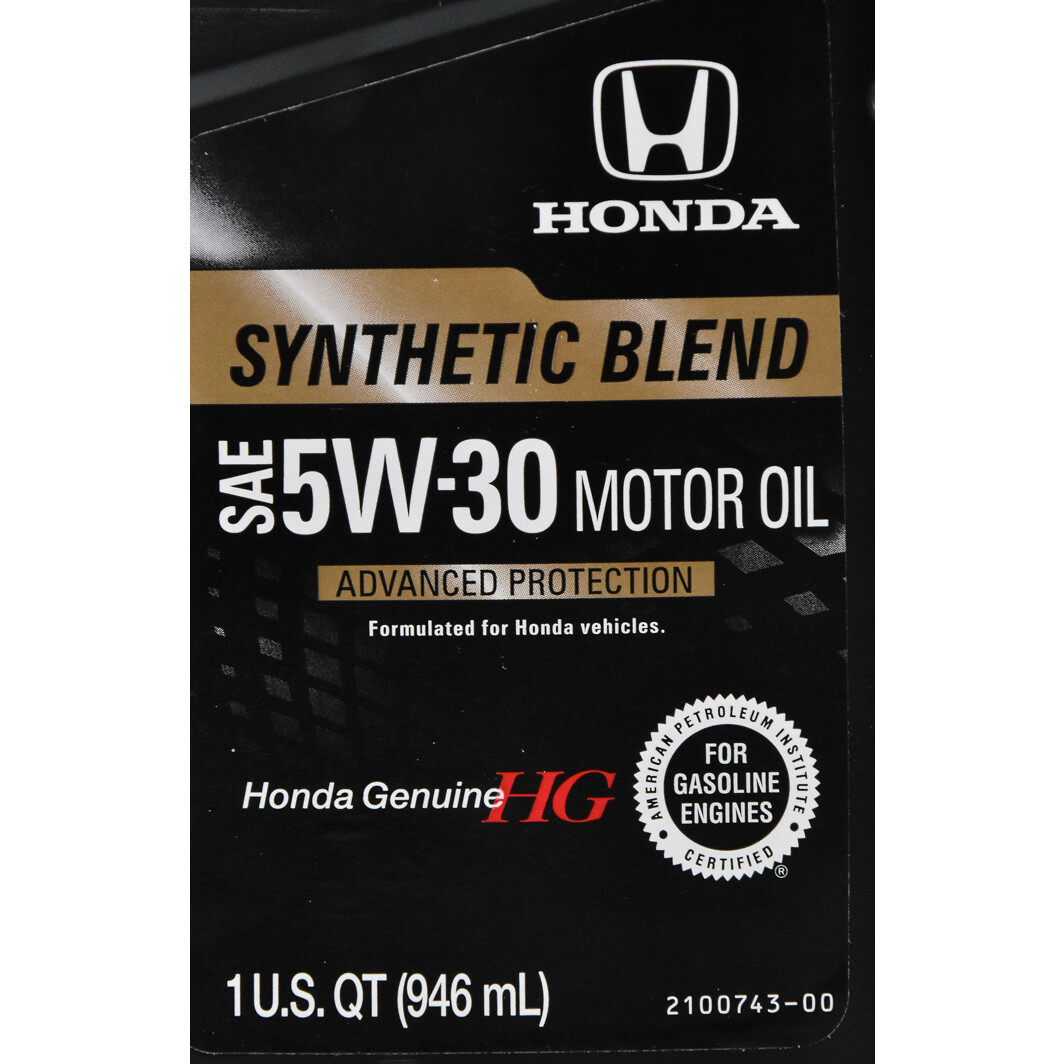 Моторна олива Honda Genuine Synthetic Blend 5W-30 для Hyundai i40 0,95 л на Hyundai i40