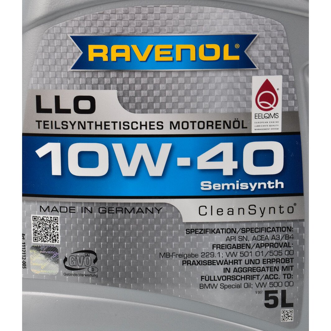 Моторное масло Ravenol LLO 10W-40 5 л на Ford C-MAX