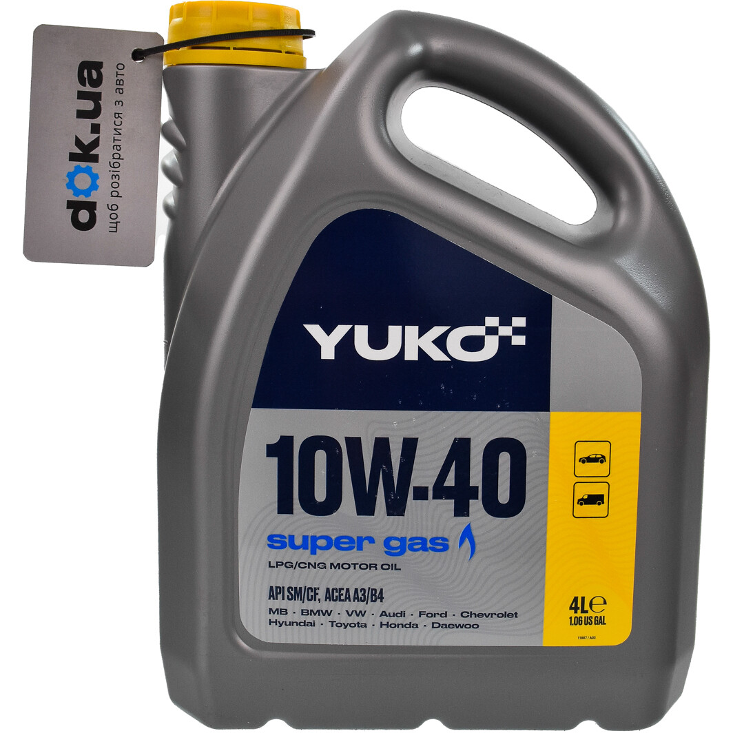 Моторна олива Yuko Super Gas 10W-40 4 л на Ford Sierra