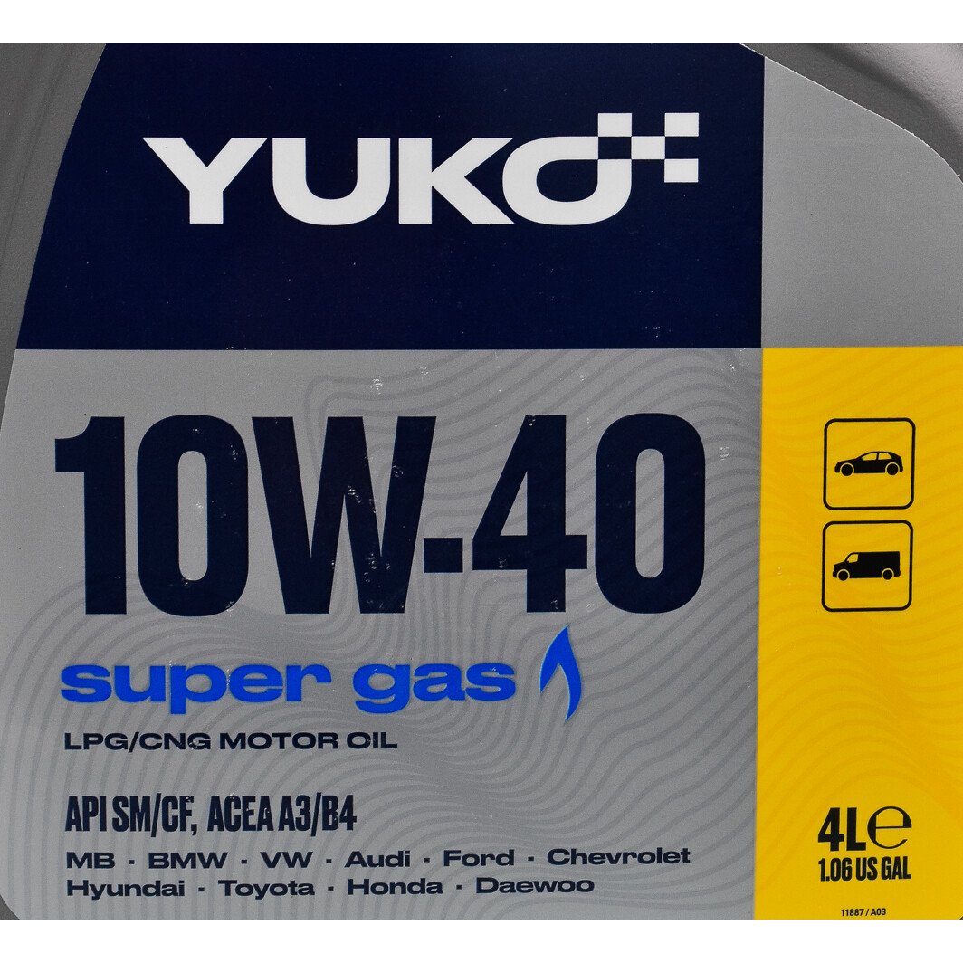 Моторна олива Yuko Super Gas 10W-40 4 л на Suzuki XL7