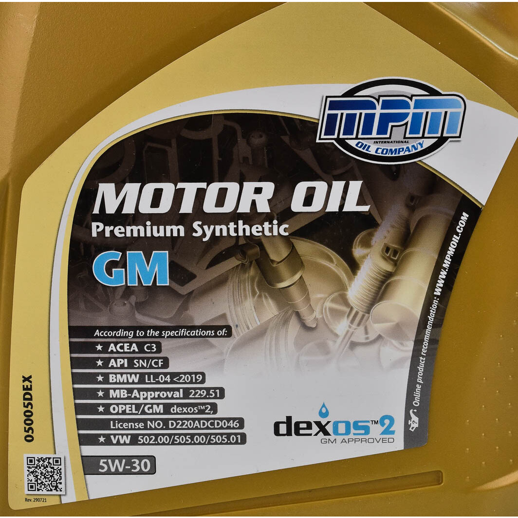 Моторна олива MPM Premium Synthetic GM DEXOS 2 5W-30 5 л на Toyota Alphard