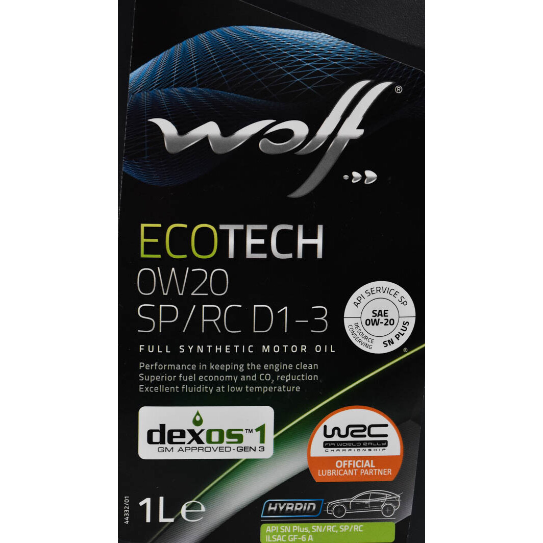 Моторна олива Wolf EcoTech SP/RC D1-3 0W-20 1 л на Toyota Previa