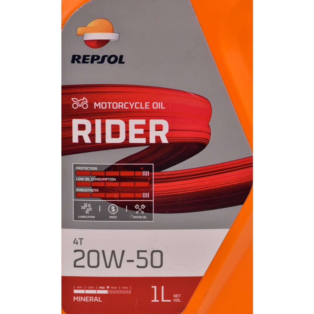 Моторное масло 4T Repsol Rider Town 20W-50 минеральное 1 л